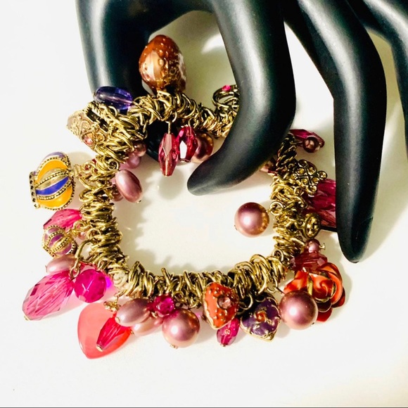 Liz Claiborne Jewelry - Elastic Purple Charm Bracelet
